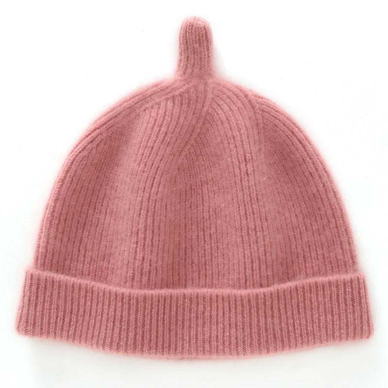 Hot selling 100% cashmere knitted children's pullover hat in autumn and winter, comfortable and warm ATTYYWS cashmere hat