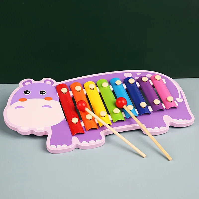 8 Scales Xylophone Educational Percussion Xylophone Learning Professional Kid Wood Colorful Musical Instrument Toys for Children