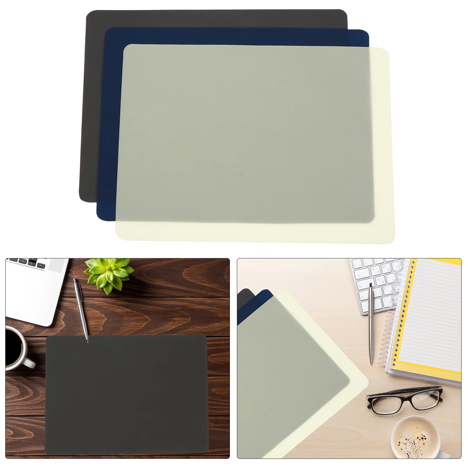 

3pcs Silicone Table Mats Durable Waterproof Heat Resistant Non-Slip For Dining Desk Table Pad Painting Practice Art Supplies