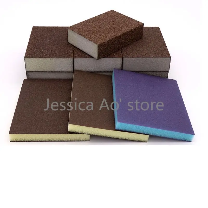 9pcs 60-1000 Grit Hand Tool Sanding Sponge Abrasive Block 4 Side Elastic Sponge Sand Block for Metal Rust Removal Jade Polishing