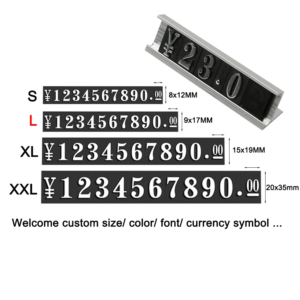 17x9mm Price Tag Cube Adjustable Assembly Number Angled Pricing Counter Display Stand Label Sale Price Tags