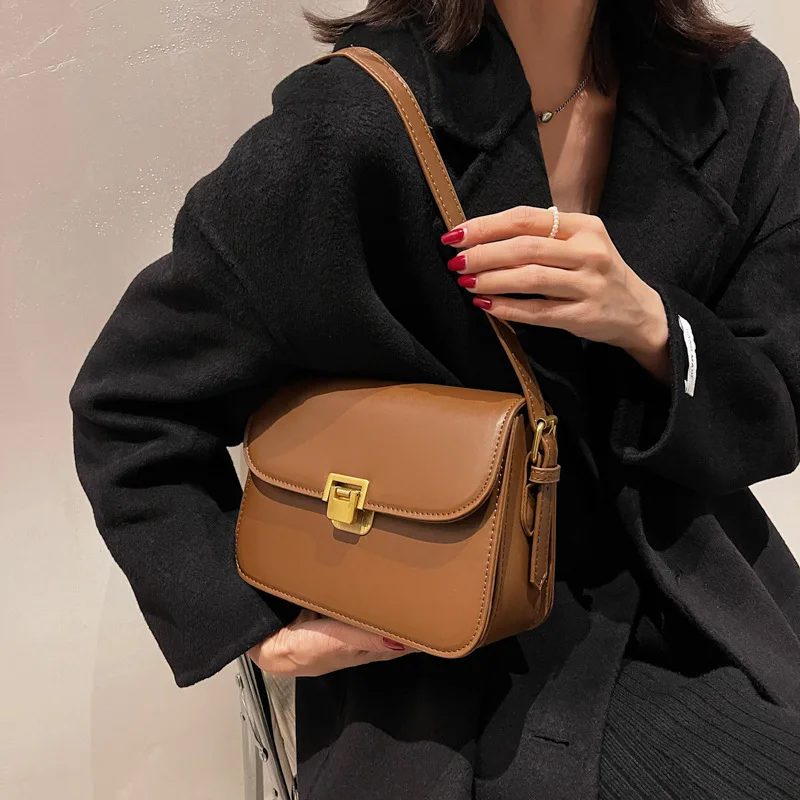 Women’s PU Leather Shoulder Bag 2023 Trend Brand Small Square Bags Luxury Designer Handbag Fashion Messenger BagsTofu Bags