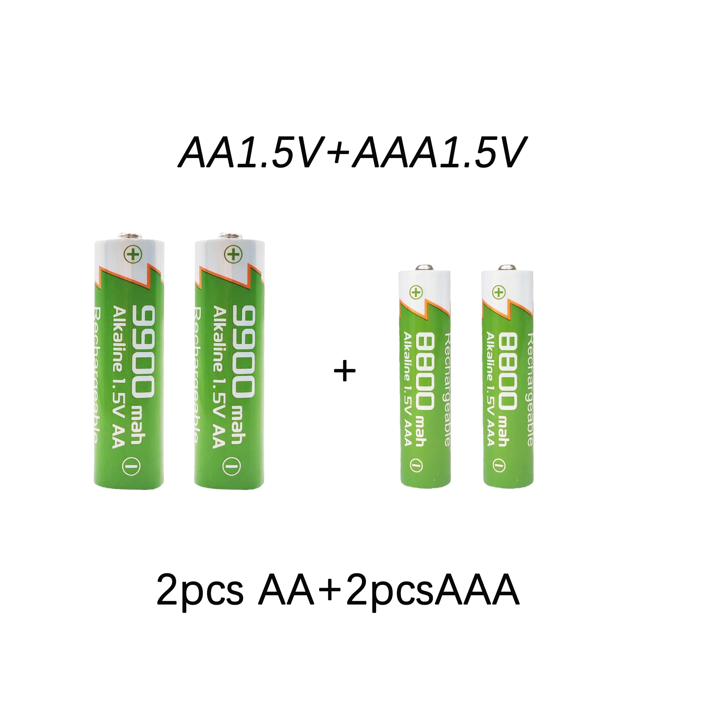 NEW1.5V Alkaline Rechargeable Batteries Set: AA 9900mAh & AAA 8800mAh with USB Charger, Free Shipping for Remote/Toy/Camera