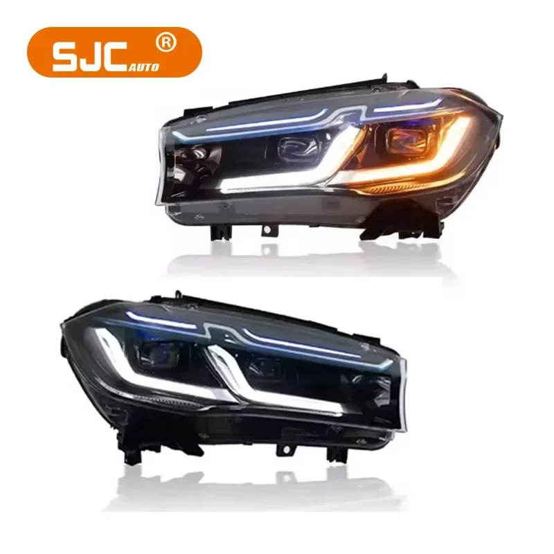 SJC Top-Notch Full LED Head Lamps Fit for X5 F15 2014-2019 High Bright Headlights Assembly High Low Beam Enhanced Visibility