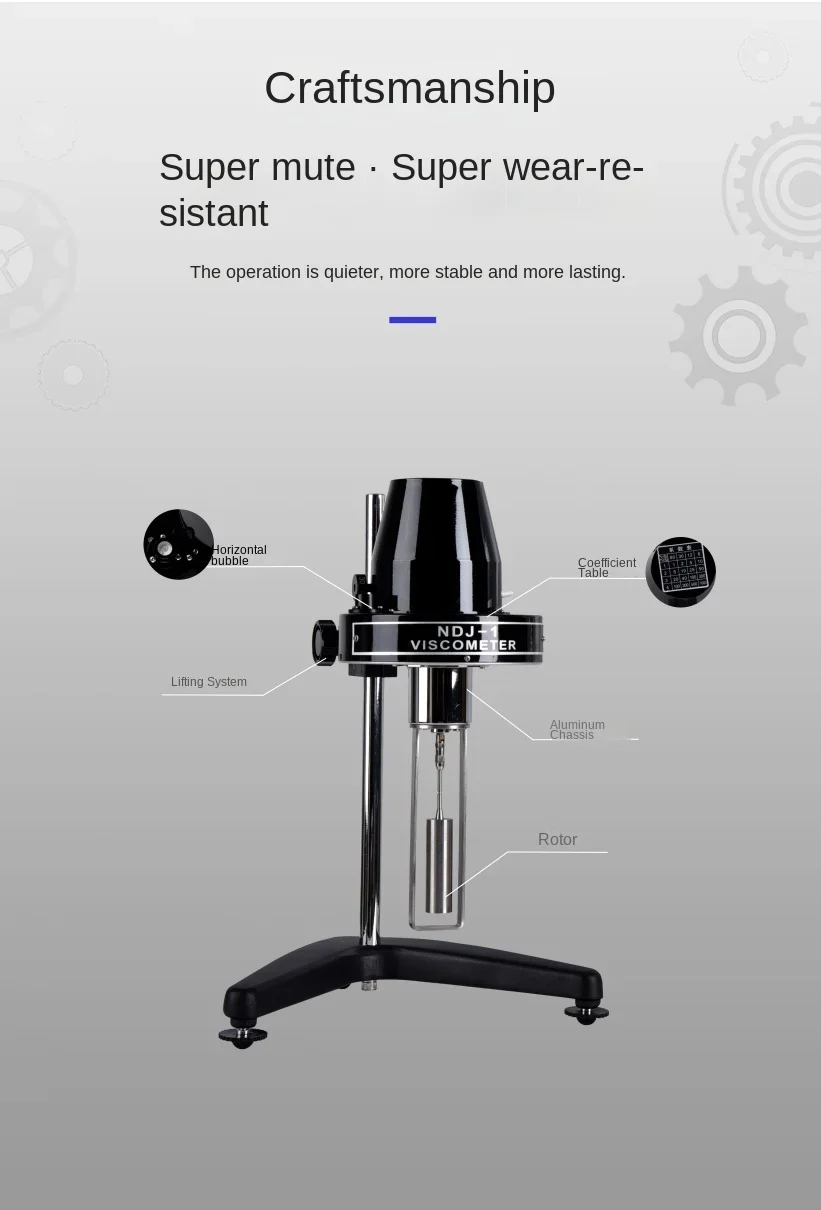 NDJ-1 Pointer Paint Viscosity Tester NDJ-5S/8S/9S High Precision Digital Display Rotating Viscometer