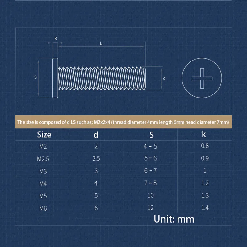 100pcs M2 M2.5 304 Stainless Steel Flat Wafer Head Screw Bolt Thin Super Phillips Flat Head Screw For Computer Hard Drive