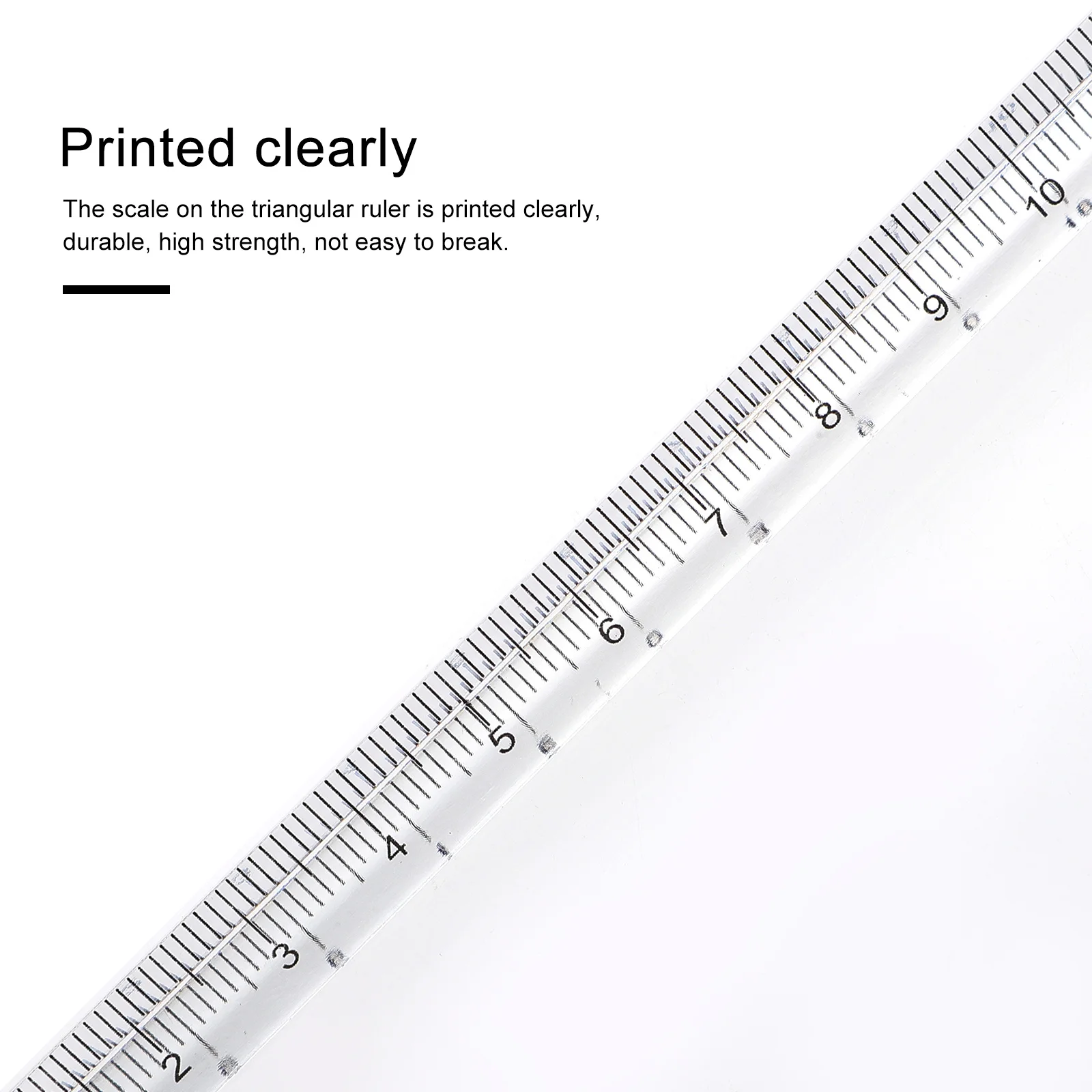 8pcs Triangular Scale Ruler Transparent Measuring Drawing Tool For Students School Architecture Technical Metric Rulers