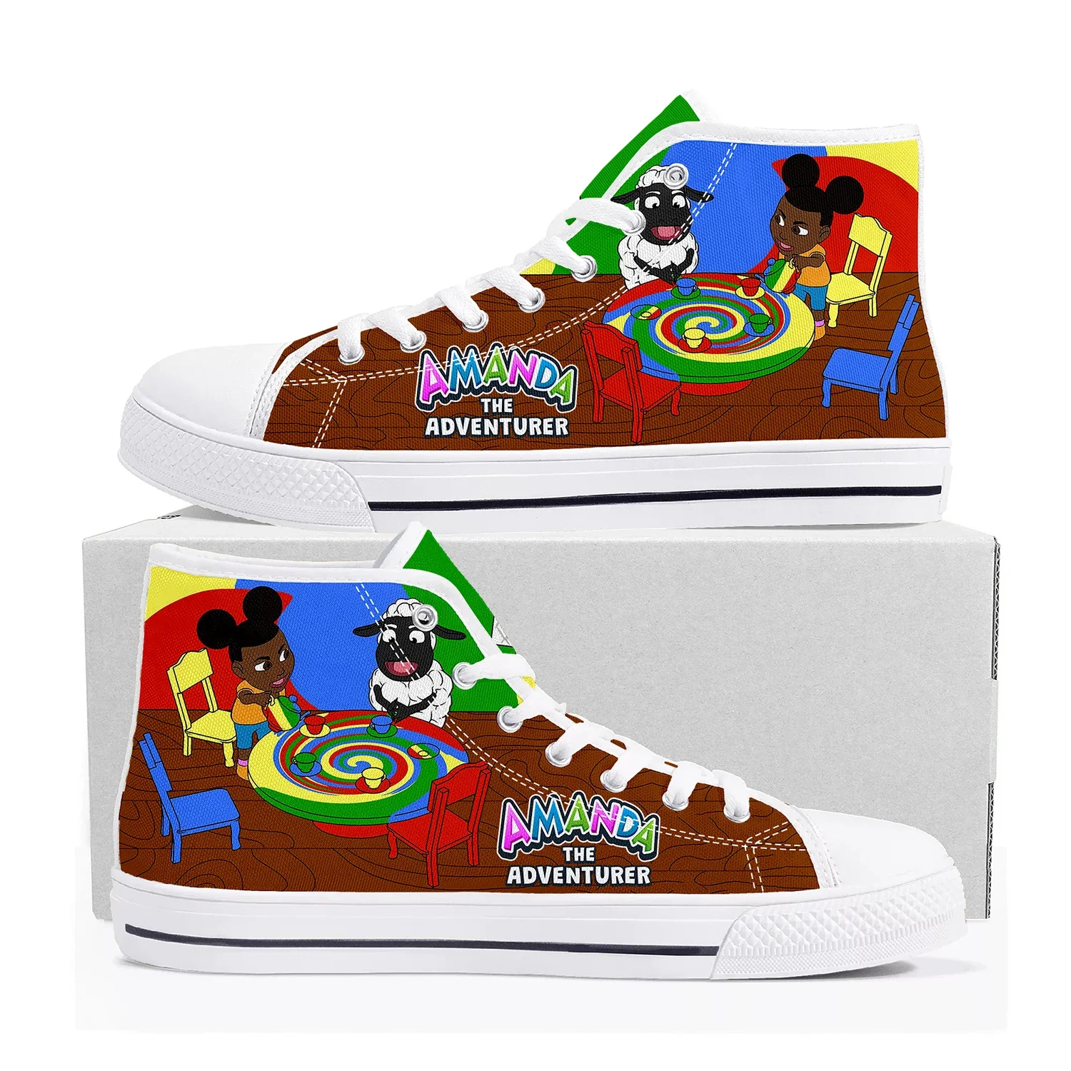 

Amanda the Adventurer High Top High Quality Sneakers Mens Womens Teenager Canvas Sneaker Casual Couple Shoes Custom Made Shoe