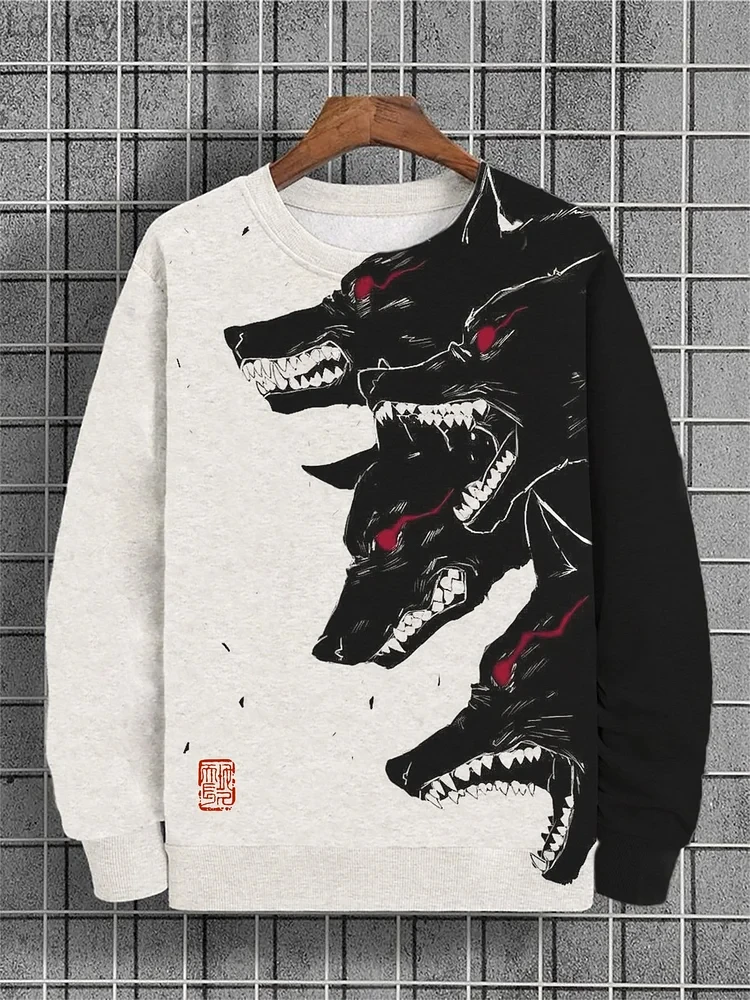 2025 Retro Japanese Samurai Swordsman Hoodie Fashion Outdoor Sports 3D Printing Men's Y2k Pullover Outdoor Crew Neck Sweatshirts
