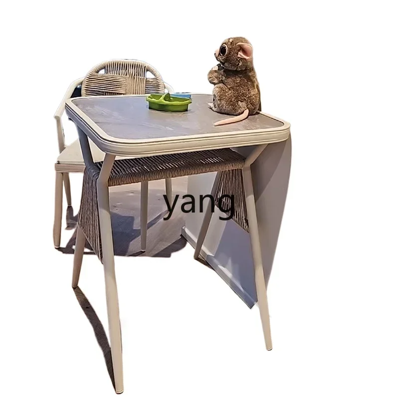 Yjq small table and chair reading leisure creative small apartment can be stored rattan table and chair combination