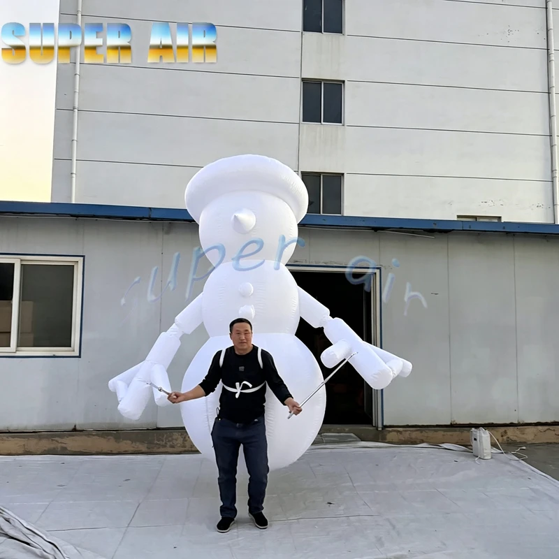 Inflatable Walking Snowman Puppet, Human Worn Snowman Costume for Christmas Parade, Street Performance, Festival Event