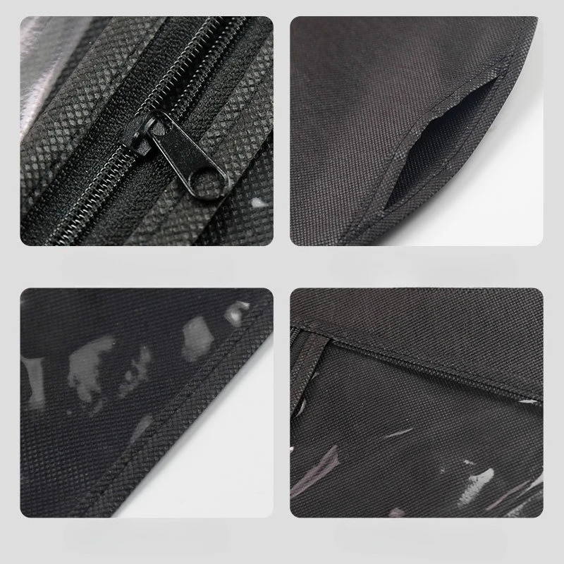 حقيبة تخزين شعر مستعار غير منسوجة مقاومة للغبار، رف تخزين معلق لشعر مستعار PVC شفاف