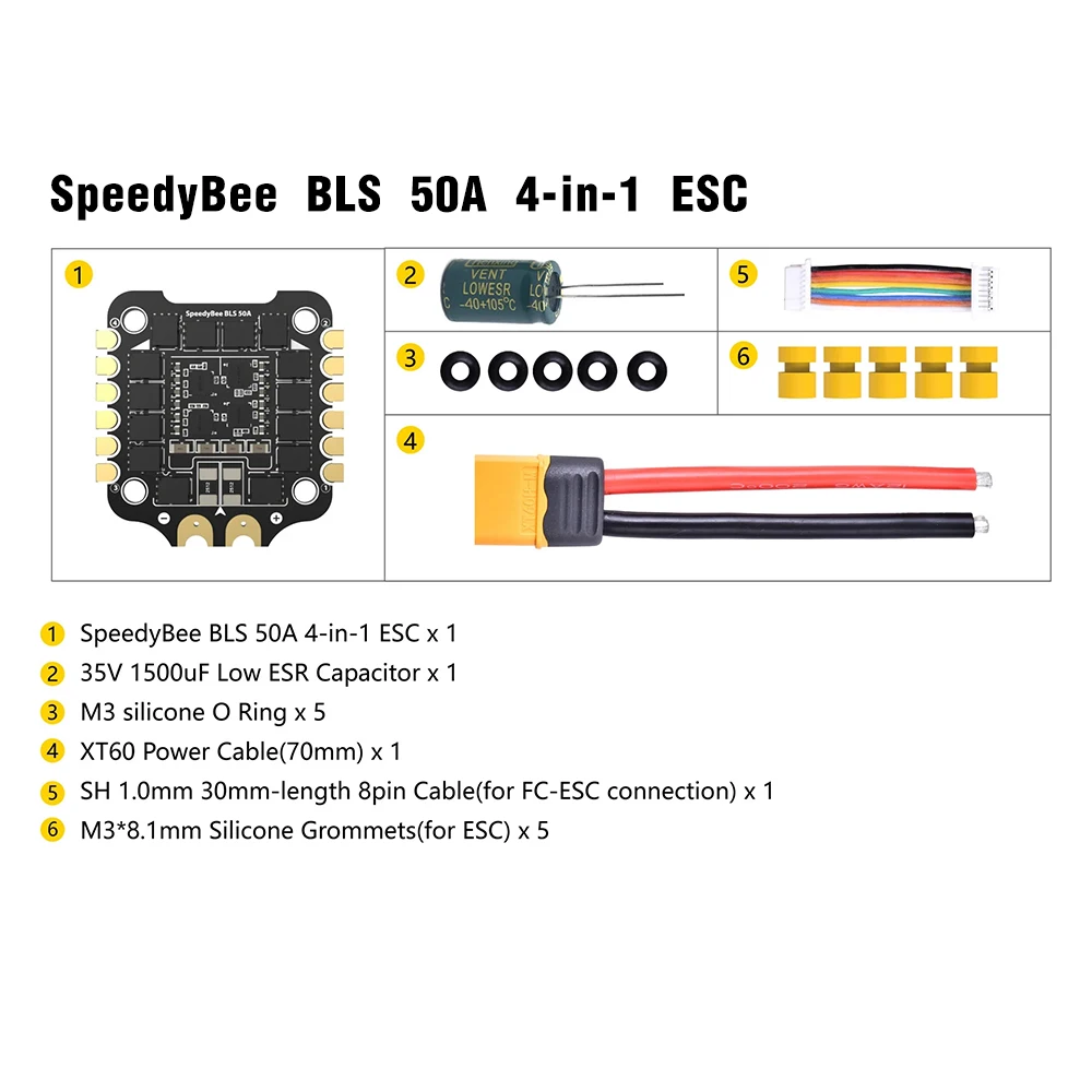 SpeedyBee F405 V3/V4 FC ESC Stack 3-6S Lipo Flight Control BLS 50A/55A 4 in 1 ESC 30x30 Bluetooth for RC FPV Racing Drone