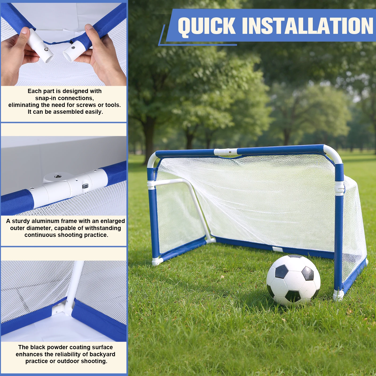 Attrezzatura da allenamento per rete da calcio pieghevole portatile Porta da calcio Obiettivi da calcio per squadre di giovani Giochi per sport all'aria aperta al coperto