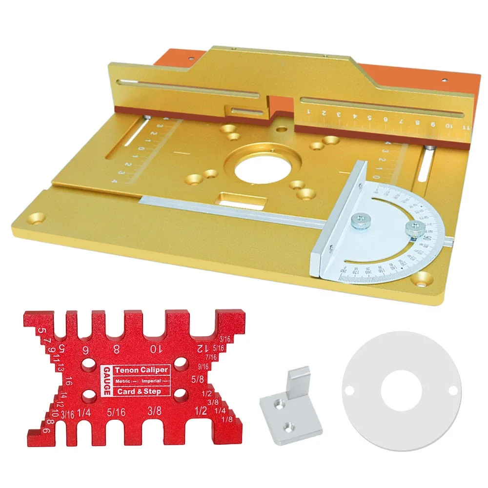 Router Table Insert Plate Aluminum Alloy Wood Milling Flip Board Trimming Machine Engraving Auxiliary Tool Woodworking Benches