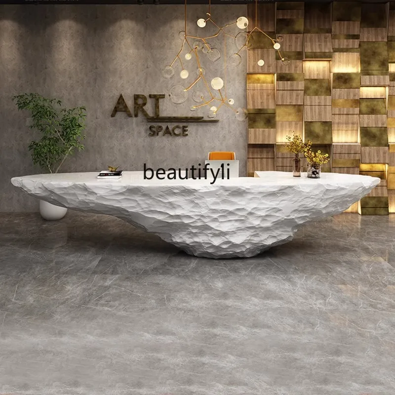 Paint front desk FRP reception desk Beauty salon Modern special-shaped creative service Bar counter Company information desk