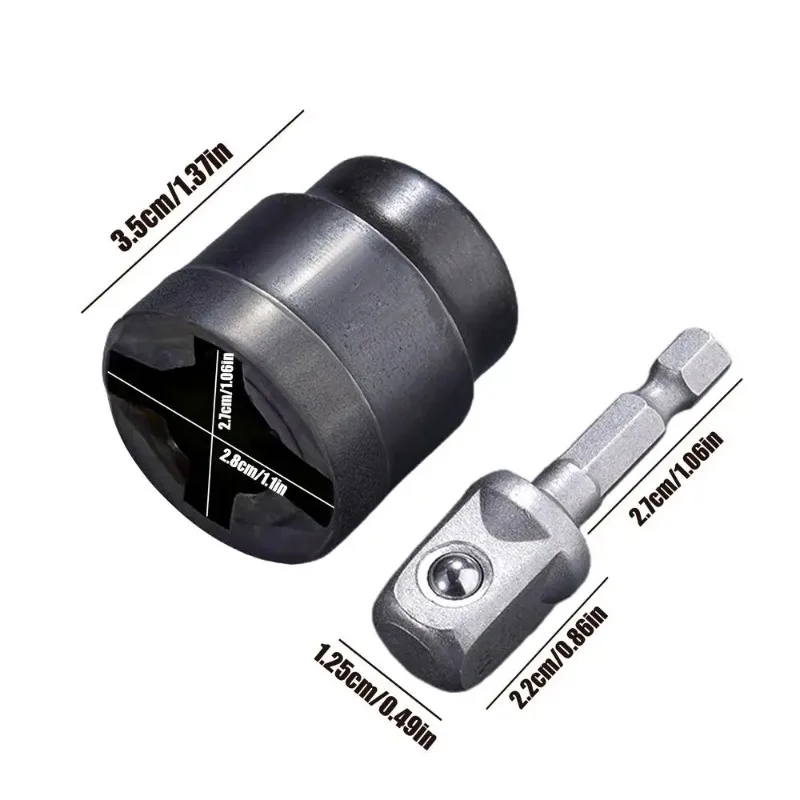 Universal Scissor Car Jack Adapter, Steel Drill Impact Wrench Adapter, RV Stabilizer Jack Disassembly Ball Joint Rod Tool view 6