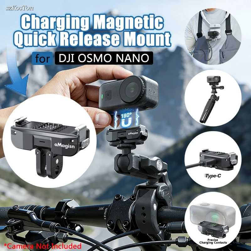 For DJI NANO Magnetic Quick Release Two Claw Charging Adapter Mount For DJI OSMO Nano Multifunctional Extension Accessory