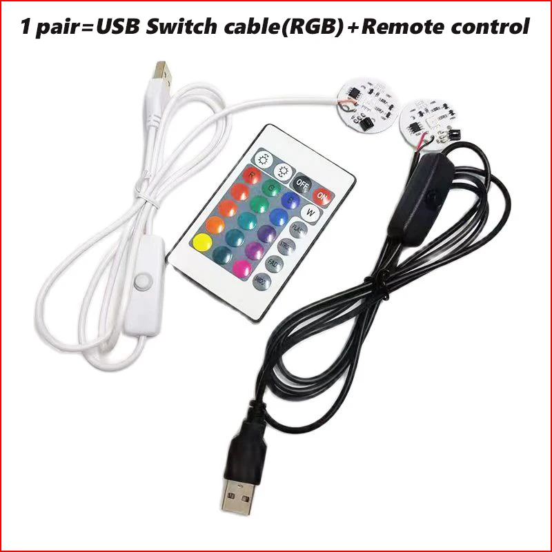 Input DC5V low voltage colorful gradient LED RGB light board with 1Meter Black or White USB switch Cable and remote control.