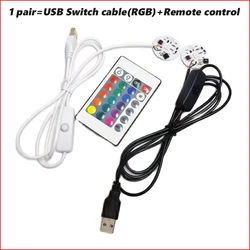 Ingresso DC5V scheda luminosa RGB a LED sfumata colorata a bassa tensione con cavo interruttore USB nero o bianco da 1 metro e telecomando.