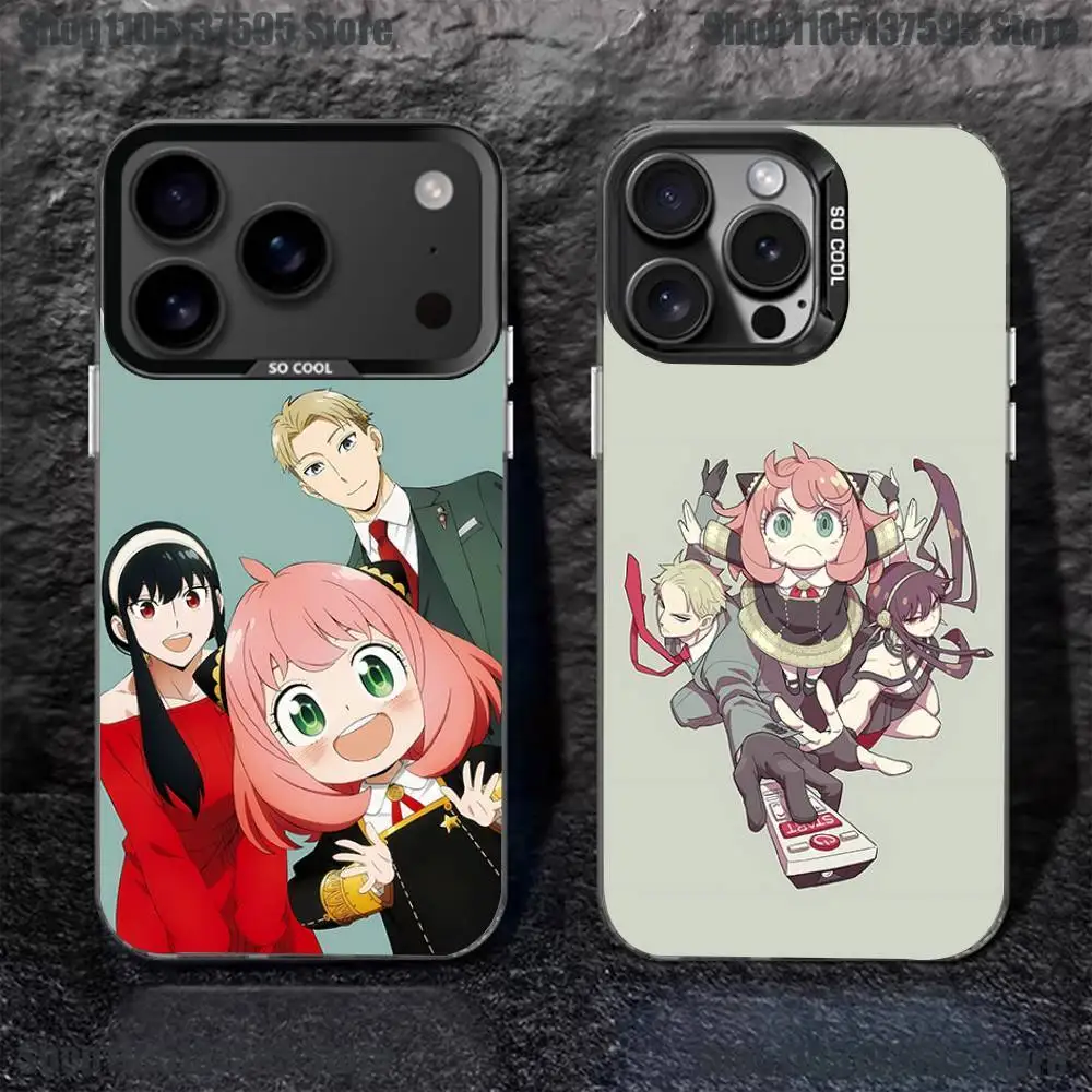 

Spy X Family Bond Yor Anya Phone Case For iPhone 17,16,15,14,13,12,11,Pro,XS,Max,Plus,Mini,SE4,E Black Matte Shockproof Cover