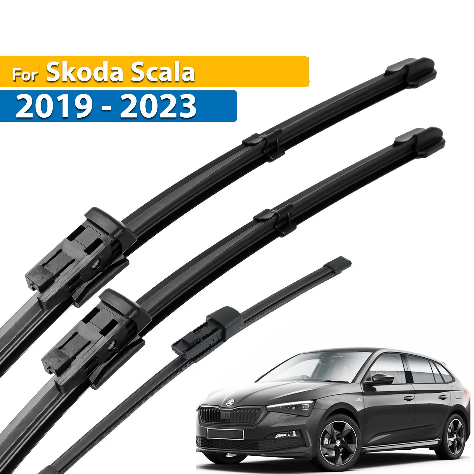 Zestaw piór wycieraczek przednich i tylnych Erick's Wiper LHD do Skody Scala 2019 - 2023 Szczotki do szyb przedniej szyby 26"+18"+13"