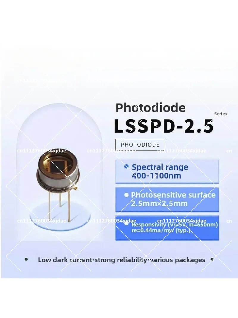 Silicon PIN Photodetector 400-1100nm, 2.5mm Active Area, High Sensitivity Light Sensor