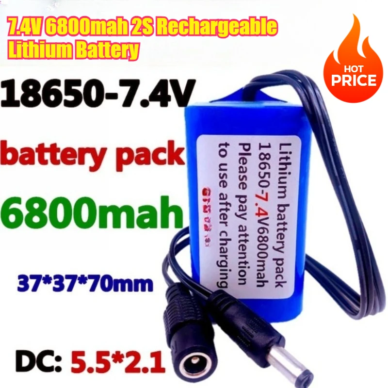 

High-capacity 7.4V 6800mah 2S Rechargeable Lithium Battery For T188 Fishing Bait Toy Boat Battery