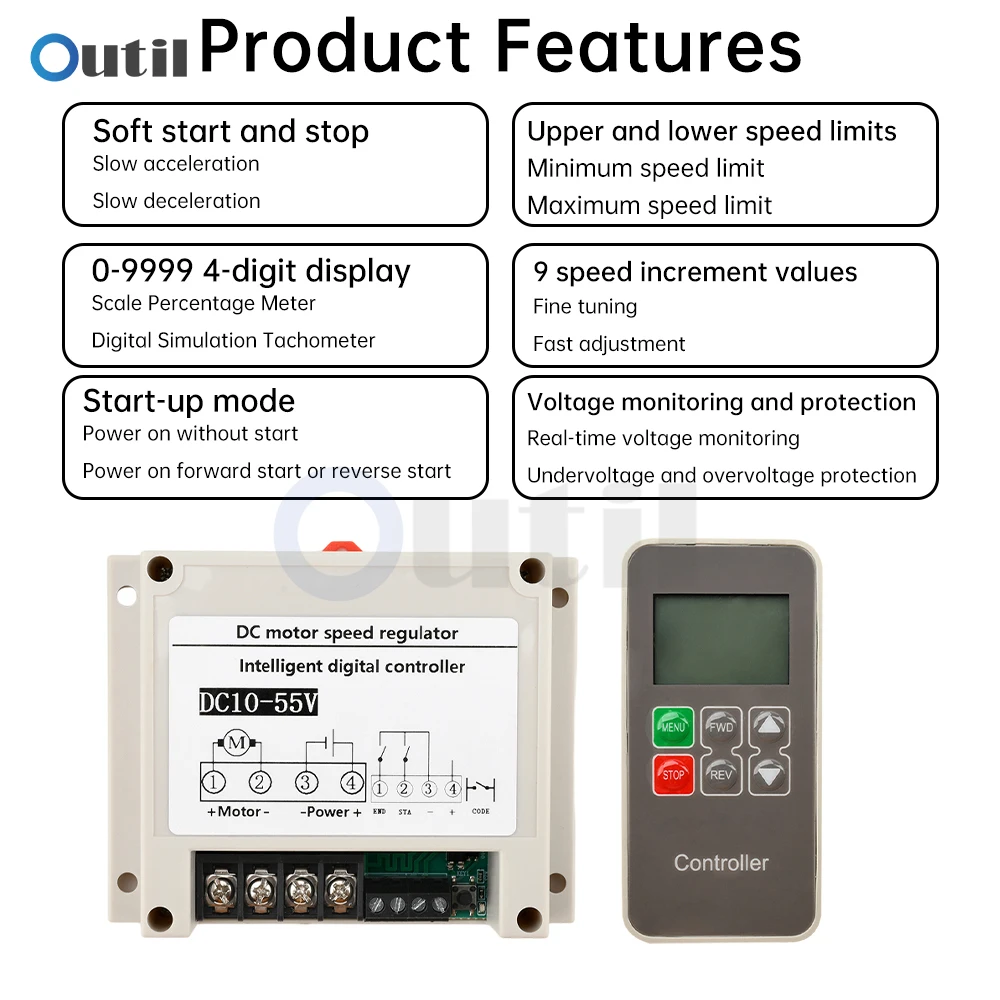 dc10~55v-30a-brush-motor-controller-motor-driver-wireless-remote-control-with-led-display-smart-motor-driver-controller