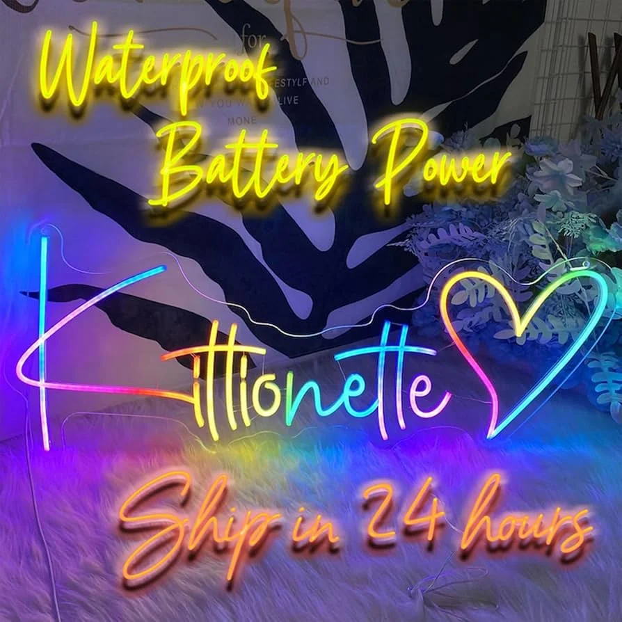 الجملة الأشعة فوق البنفسجية طباعة الصمام تسجيل مخصص الاكريليك شعار الأعمال USB بطارية تعمل النيون الإعلان للديكور ضوء النيون تسجيل مخصص