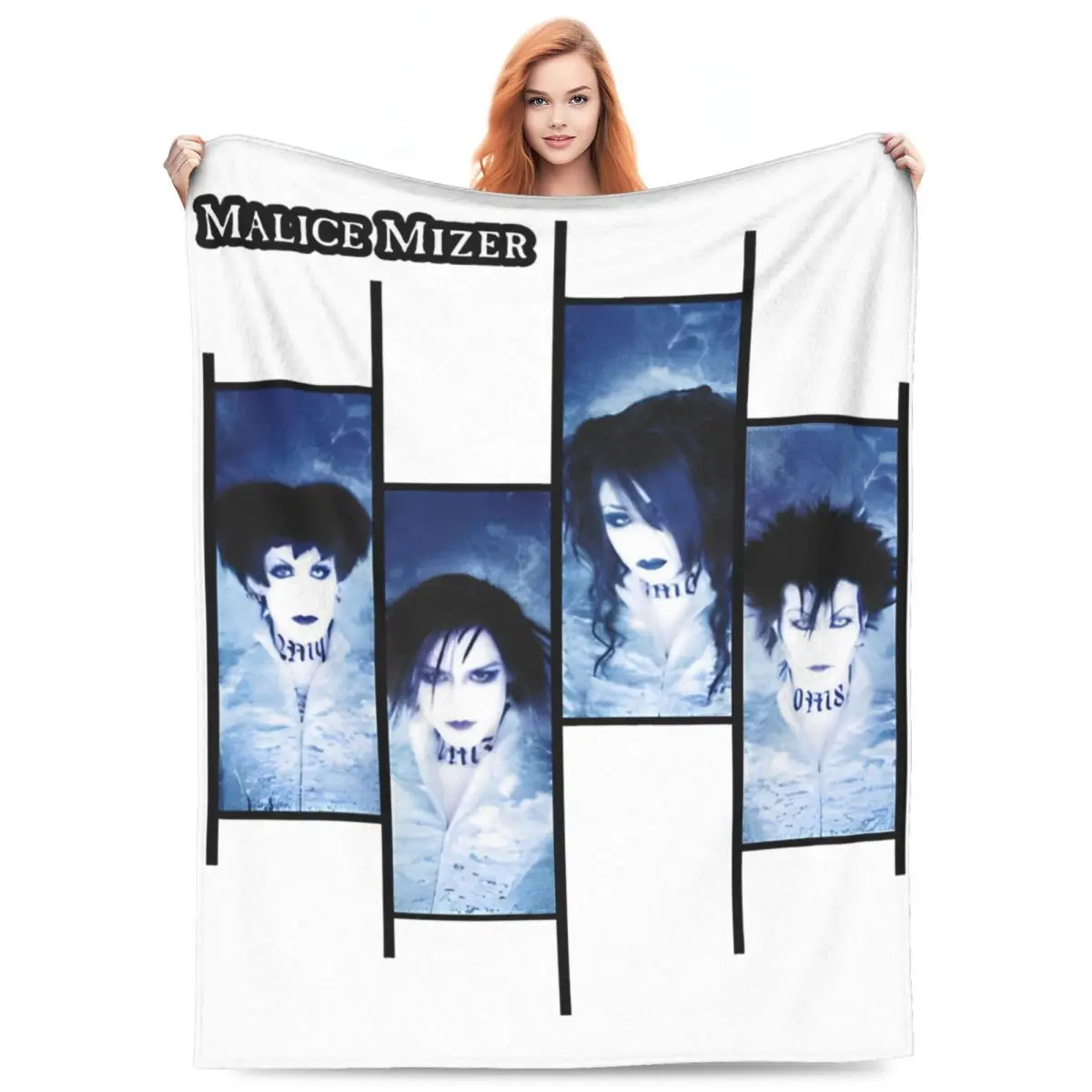 

Malice Mizer Japanese Visual Kei Rock Band Merch Blankets Velvet Sofa Gothic Rock Throw Blankets Comfortable for Bedroom Quilt