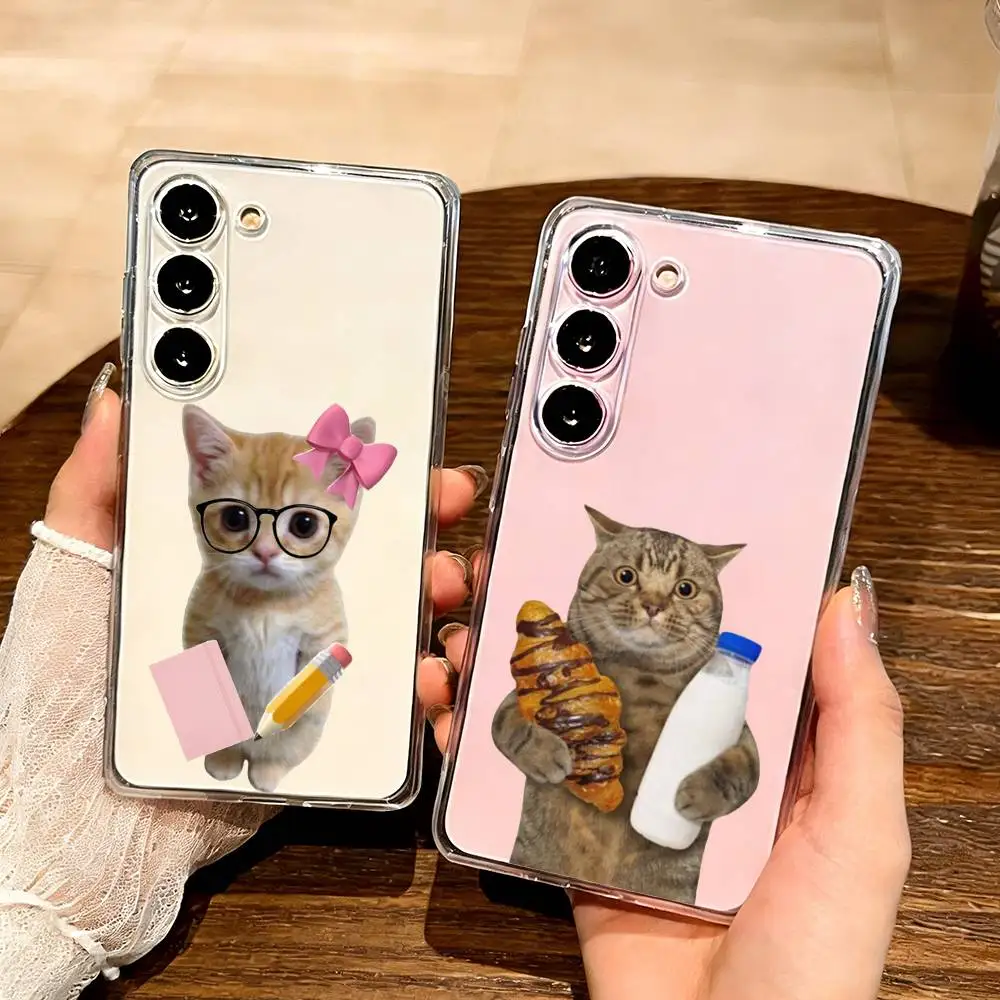 

Funny Memes Of CATS Phone Case For SamsungA10 A12 A31 A40 A70 Transparent Cover Case