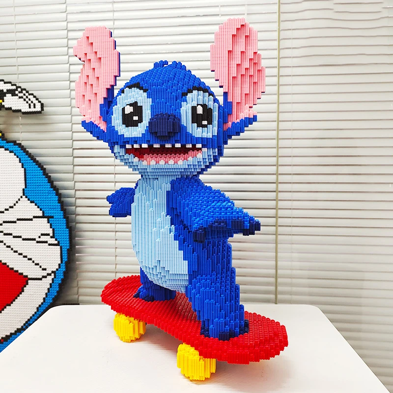 

Disney Scoote Stitch Connection Building Block Lilo Stitch Angel DIY Model Figure Assembled Brick Toy for Home Decor