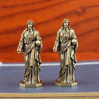 Handmade Brass God Statue Vintage Style Desktop Decor Creative Cross Border Craft Artwork Small Copper Figurine Home Ornament