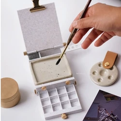 Mini Cute Watercolor Paint Box Portable Folding Color Palette Original Design Stationery Student Painting Tools Palette Box