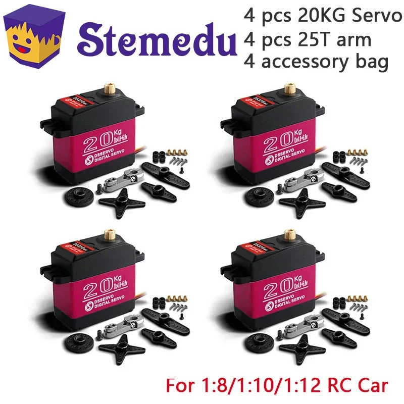 RoRuS4PCS RC  20KG DS3218 Pro Digital  Baja  Large Torque High Speed 0.09S Metal Gear For 1/8 1/10 1/12 Scale RC