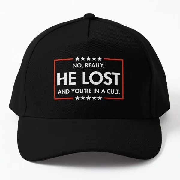 

He Lost And You 39 Re In A Cult On Blu Baseball Cap Hat Printed Casual Bonnet Sport Women Hip Hop Fish Sun Snapback Black Mens