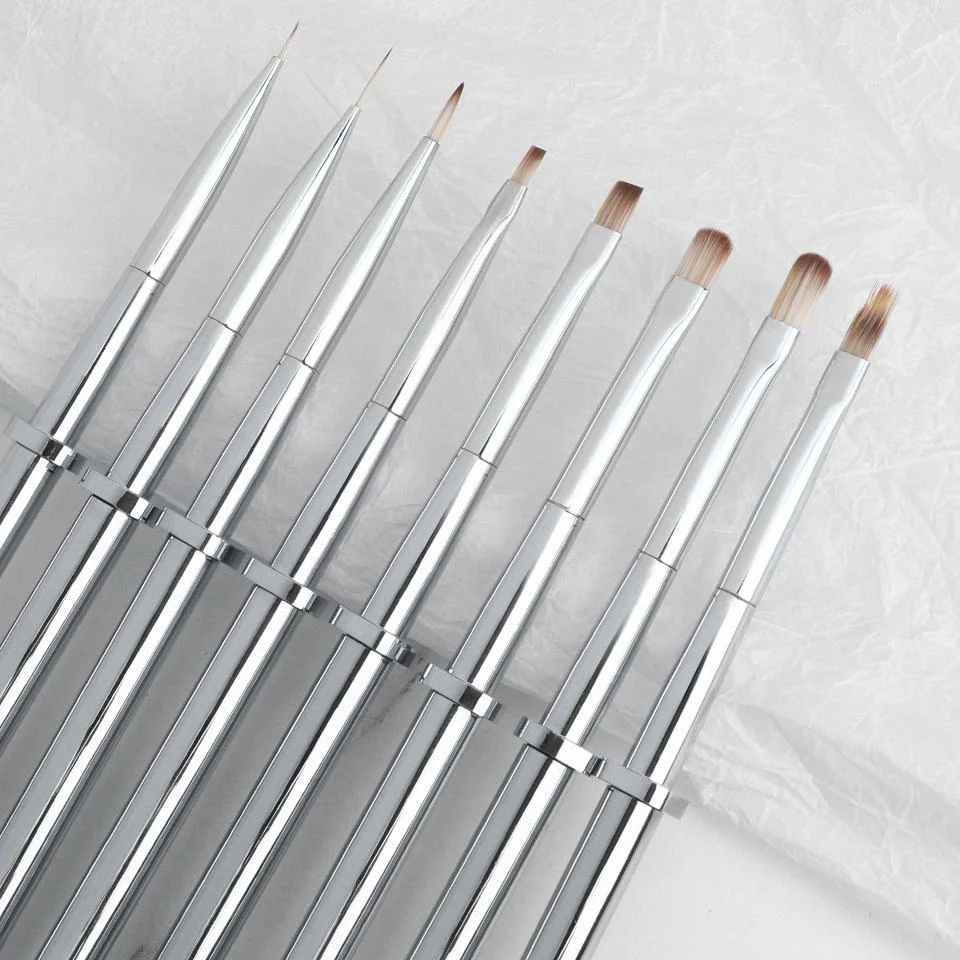 ชุดแปรงเพ้นท์เล็บแบบถอดได้, แปรงทรงสี่เหลี่ยมเล็ก ทรงกลม ทรงสามเหลี่ยม และแปรงไลเนอร์สำหรับเพ้นท์เจล, อุปกรณ์เพ้นท์เล็บระดับมืออาชีพ