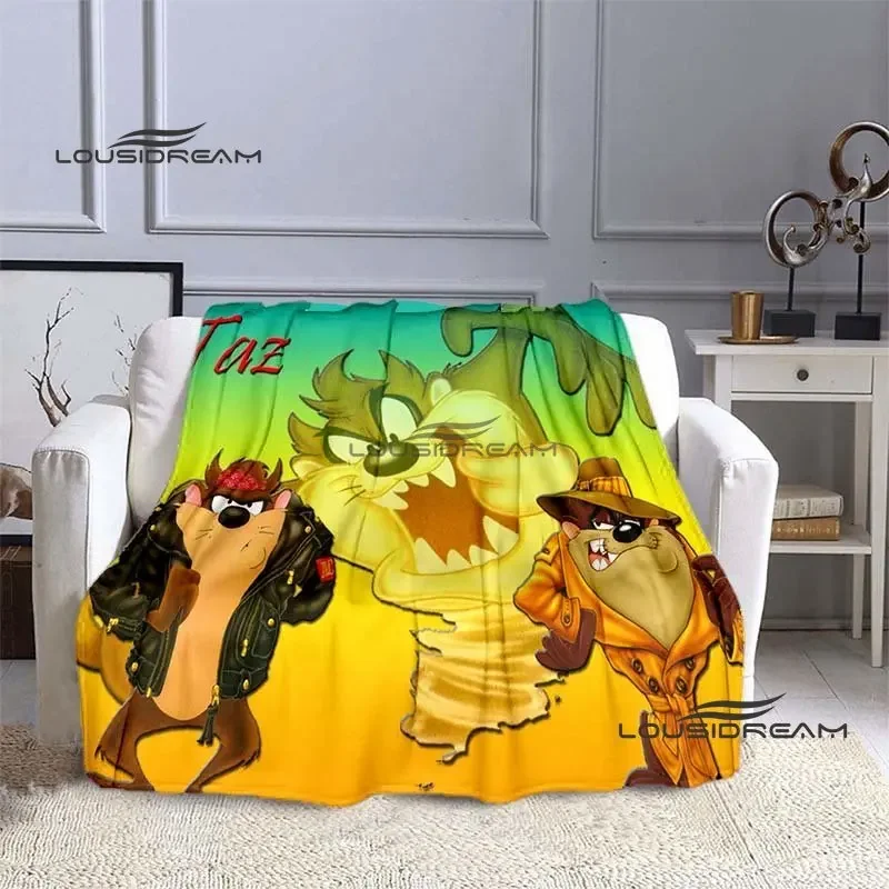 Cute Taz-Mania Blanket Classic Cartoon Soft Throw Blanket Birthday Christmas Gift Bedroom Sofa Travel Camping Warm Blanket