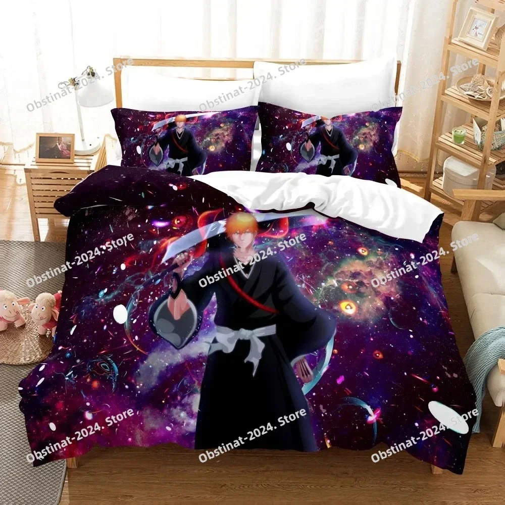 Anime Bleach Toushirou Ichigo Bedding Set Duvet Cover Full Queen King Size Pillowcase Bed Printed Aldult Kid Bedroom Single Twin
