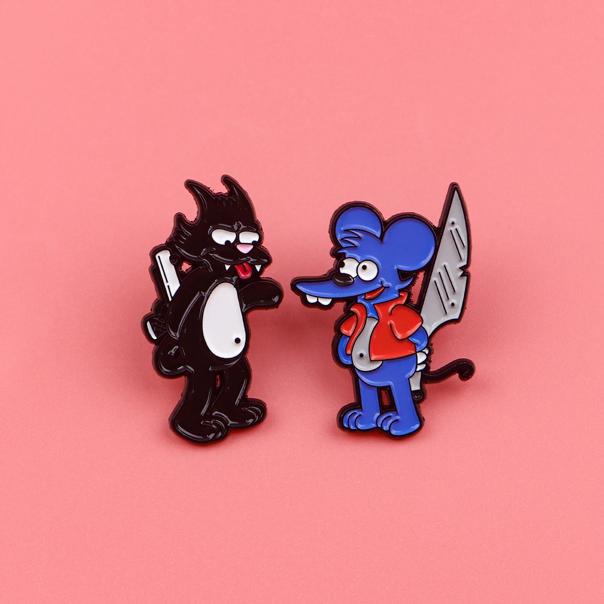 الكرتون الأسود القط دبابيس للنساء مضحك ماوس المينا دبوس شارة معدنية مجوهرات الملابس على ظهره اكسسوارات الأصدقاء هدية #5