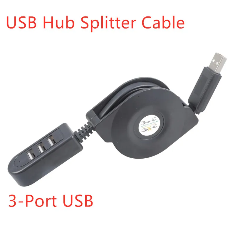 3 In 1 USB HUB Splitter Socket Multi-function USB Charger 3 USB Port Hub High Speed Data Transfer For PC Laptop 100cm USB Hub