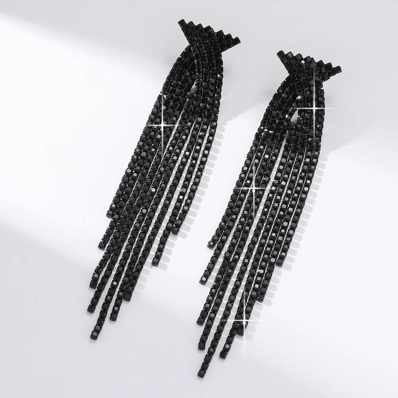 Fashion Long Tassel Rhinestone Drop Earrings for Women Long colourful Crystal Dangle Earrings Jewelry Accessories