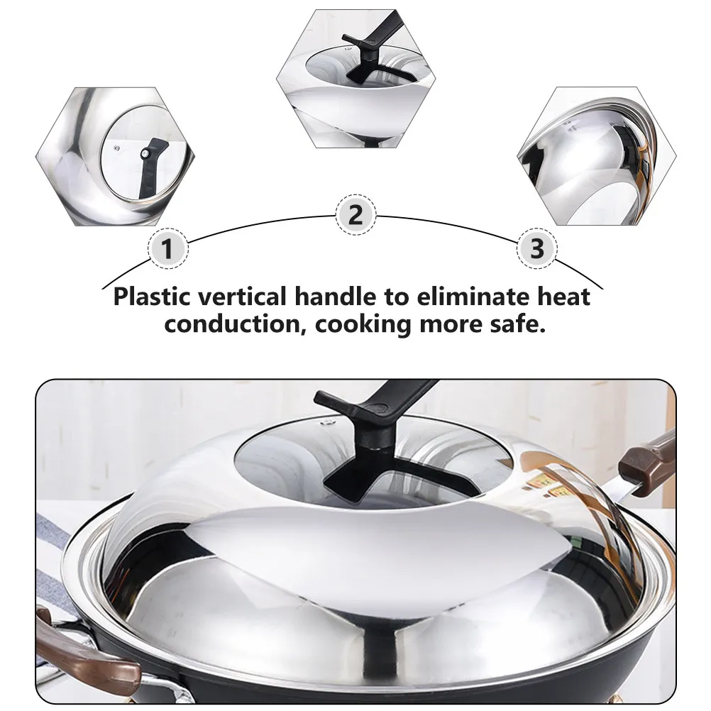 

Крышка для кастрюли из нержавеющей стали (1 шт.) для повседневного использования: предотвращает переливание, сохраняет тепло и свежесть, эффективный дизайн