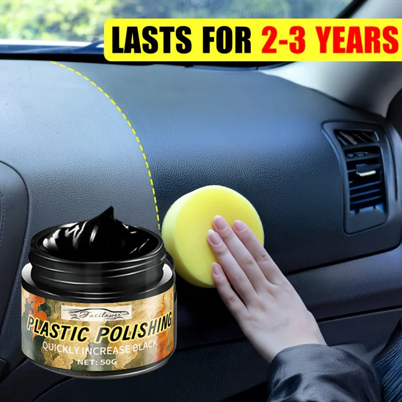 مرمم أجزاء بلاستيكية للسيارة، شمع تلميع داخلي أسود، عامل تجديد لمنع الشيخوخة، إصلاح الخدوش البلاستيكية، Ti