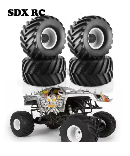 4PCS/Set Wheel Rim&Rubber Tires for 1/10 RC Monster Truck Car Tamiya HSP HPI Kyosh HPI Tamiya Kyosho