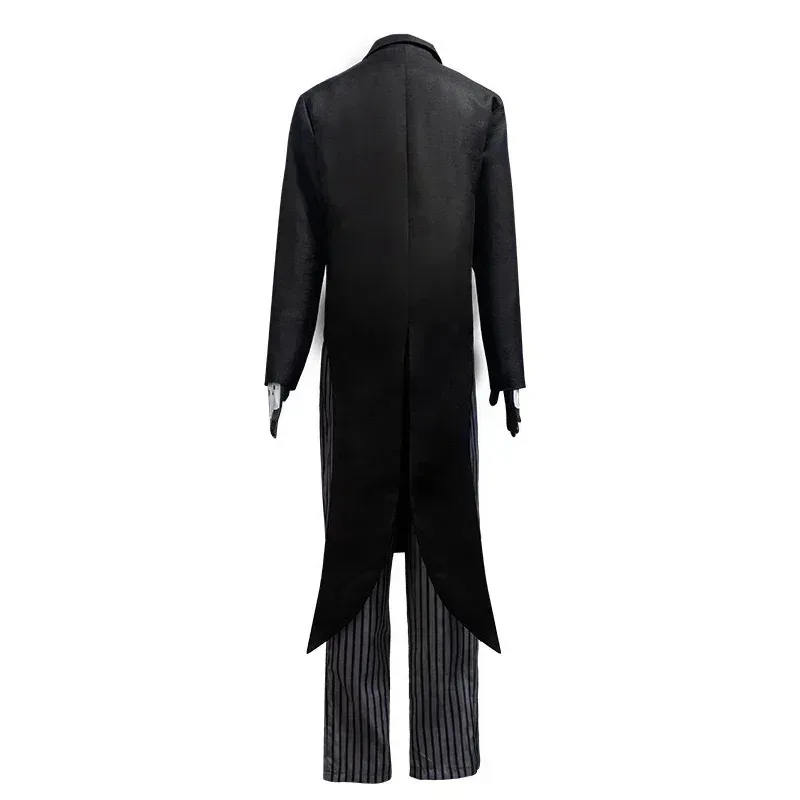 Dy20anime enmu cosplay demon slayer enmu cosplay traje kimetsu não yaiba uniforme preto roupas peruca terno traje de festa de halloween