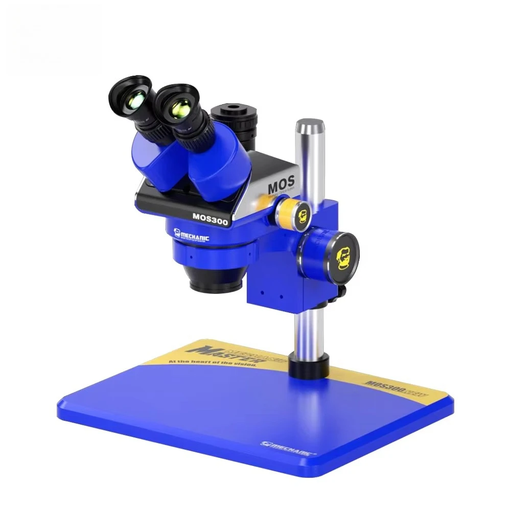 

MECHANIC Trinocular Stereo Microscope MOS300- B11 HD Electronic Magnified 6-45X Continuous Zoom Stereo Trinocular CTV Adaptor