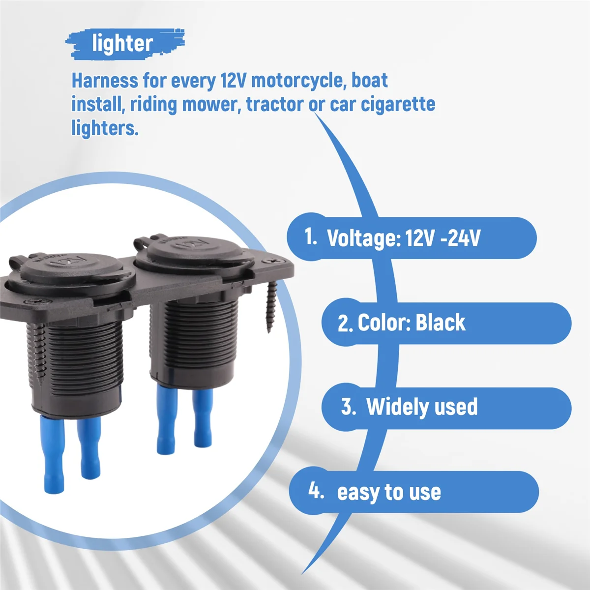 Adaptateur étanche pour prise allume-cigare de voiture, moteur automatique 2, commerce physique, 12V, 24V
