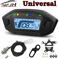 Universal For 1,2,4 Cylinder 10000RPM Motorcycle LCD Display Speedometer Odometer Tachometer With Digital Sensor Dashboard Gauge